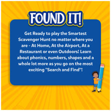 Found It scavenger hunt advertisement for Found it Megapack 5 in 1 Smart Scavenger Hunt for ages 4-7