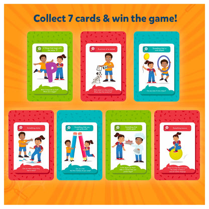 Illustrated game cards from Found It Indoor Edition smart scavenger hunt for kids ages 4-7