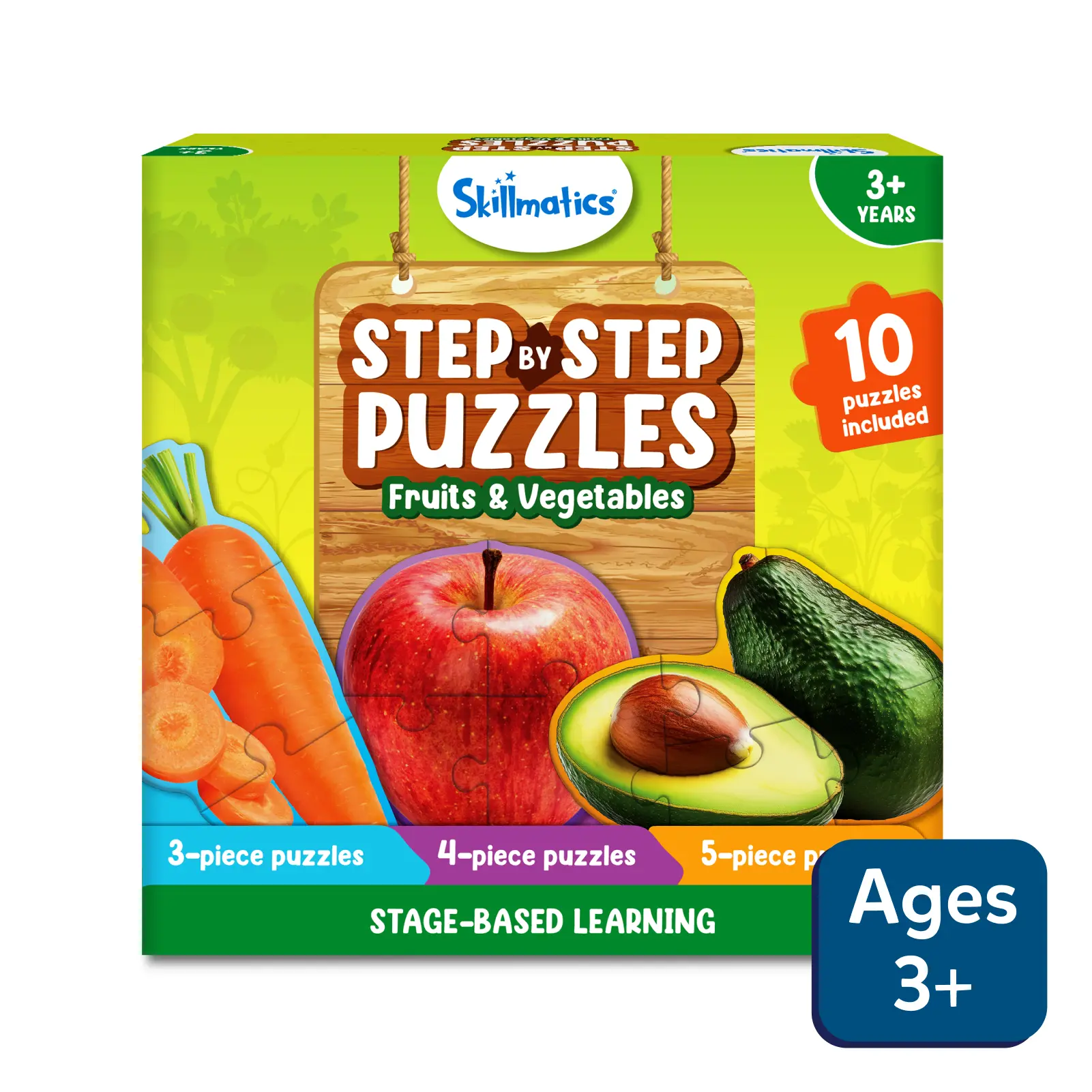 Skillmatics Step by Step Puzzle Fruits & Vegetables for ages 3+ perfect learning fun