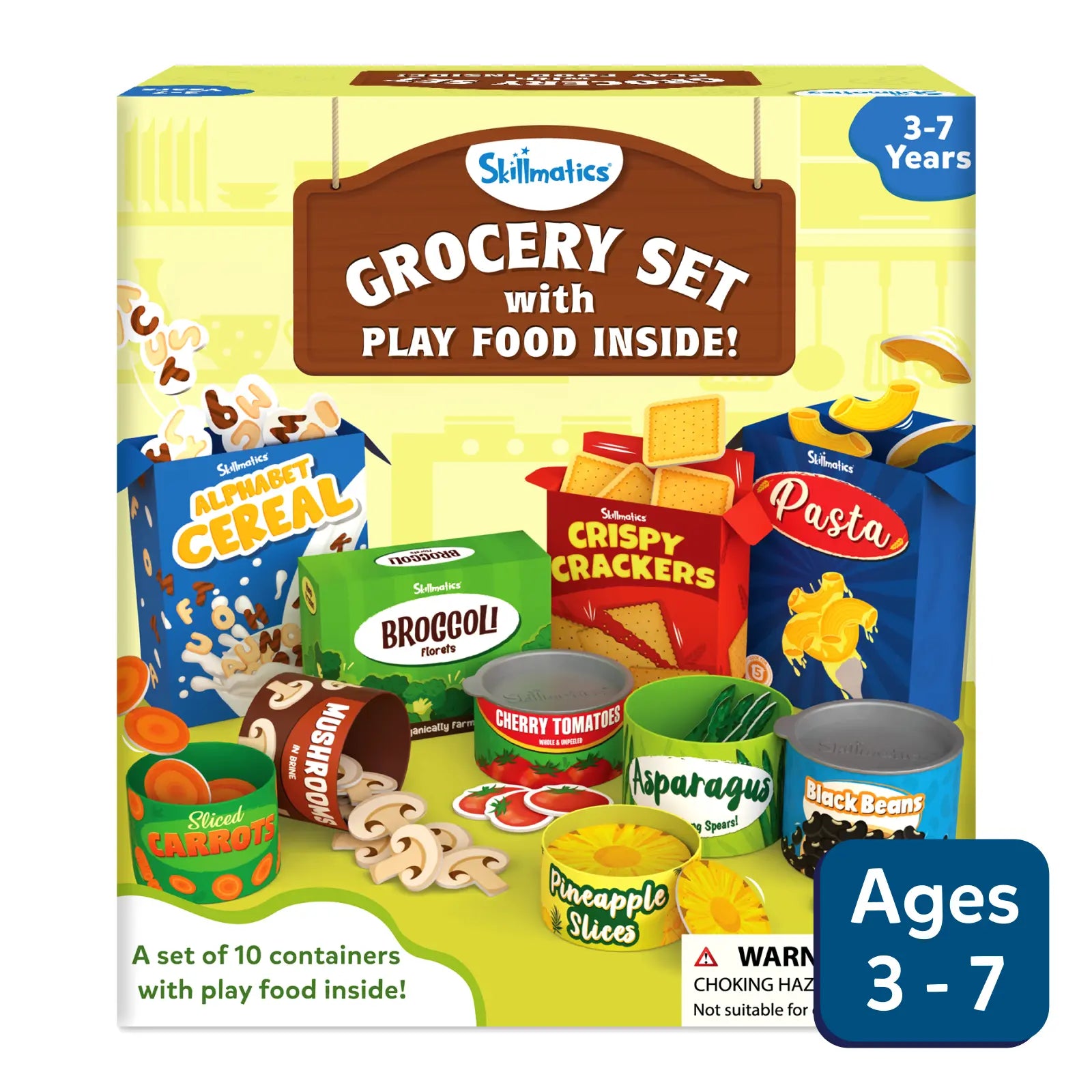 Colorful Play Food Grocery Set for Pretend Play Ages 3 to 7
