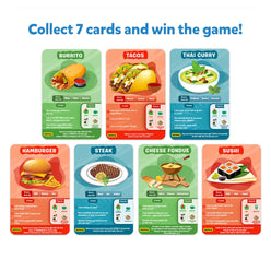 Food-themed card game from Guess in 10 Foods Around The World Trivia for ages 8+