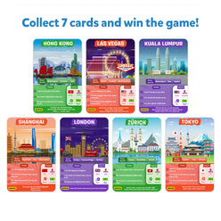 City-themed collectible cards from Guess in 10: Cities Around The World trivia game