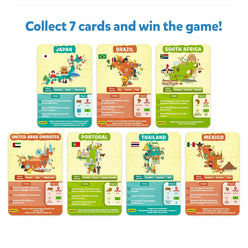 Educational country cards from Guess in 10 World Countries trivia game for ages 8+