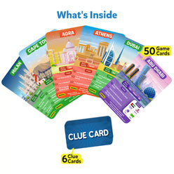 Educational card game Guess in 10 Cities Around The World trivia card game for ages 8+