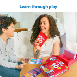 Guess in 10 city-themed trivia card game for ages 8 and up featuring vibrant city images