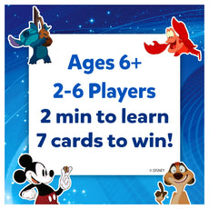 Disney card game packaging for Guess in 10 Disney Trivia card game for ages 6 and up