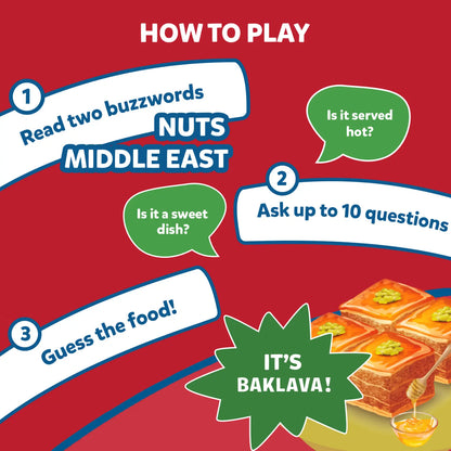 Baklava guessing game card from Guess in 10 Foods Around The World trivia game