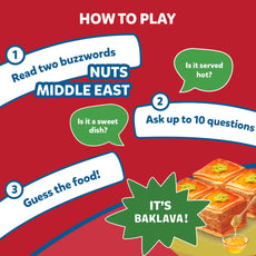 Baklava guessing game card from Guess in 10 Foods Around The World trivia game