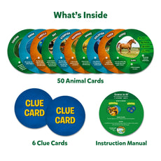 Animal guessing game showing picture clues from Guess in 10 Animal Planet trivia card game