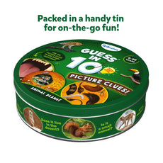 Green tin of Animal Guessing Game from Guess in 10 Picture Clues Animal Planet