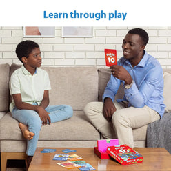 Guess in 10 game showing trivia card for US states ideal for ages 8 and up