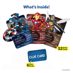 Marvel-themed card game from Guess in 10: Marvel trivia card game for ages 8+