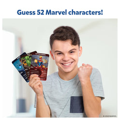 Marvel character cards from Guess in 10 Marvel trivia card game for ages 8+