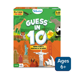 Guess in 10 card game from Animal Planet and Countries of the World collection for ages 6+