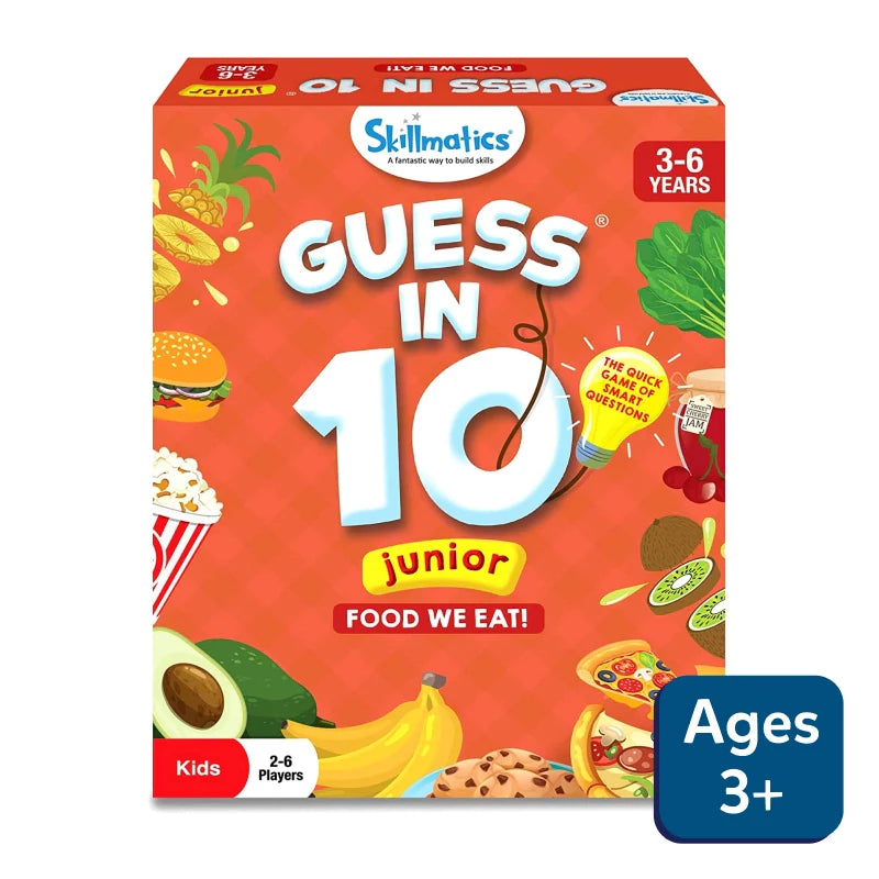 Guess in 10 Junior food-themed board game from Food We Eat! for family fun and learning