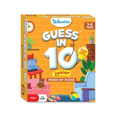 Guess in 10 Junior board game inside My House with fun house-themed trivia cards