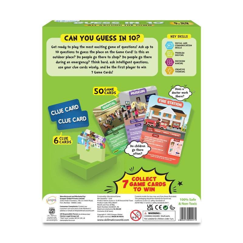 Guess in 10: All Around The Town | Trivia card game (ages 6+)