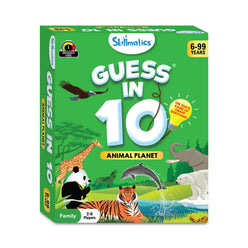 Guess in 10 Animal Planet trivia card game for ages 6+ featuring animal questions
