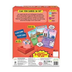 Guess in 10 Cities Around The World trivia card game box for ages 8 plus