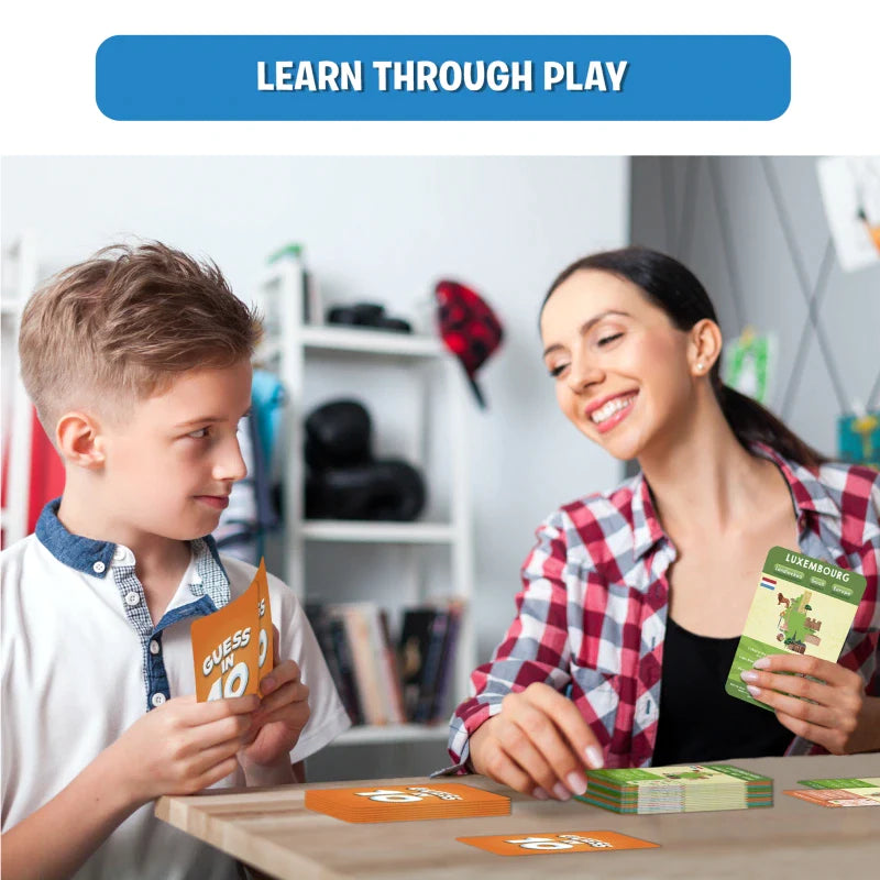 Guessing game cards from Countries Of The World educational trivia set