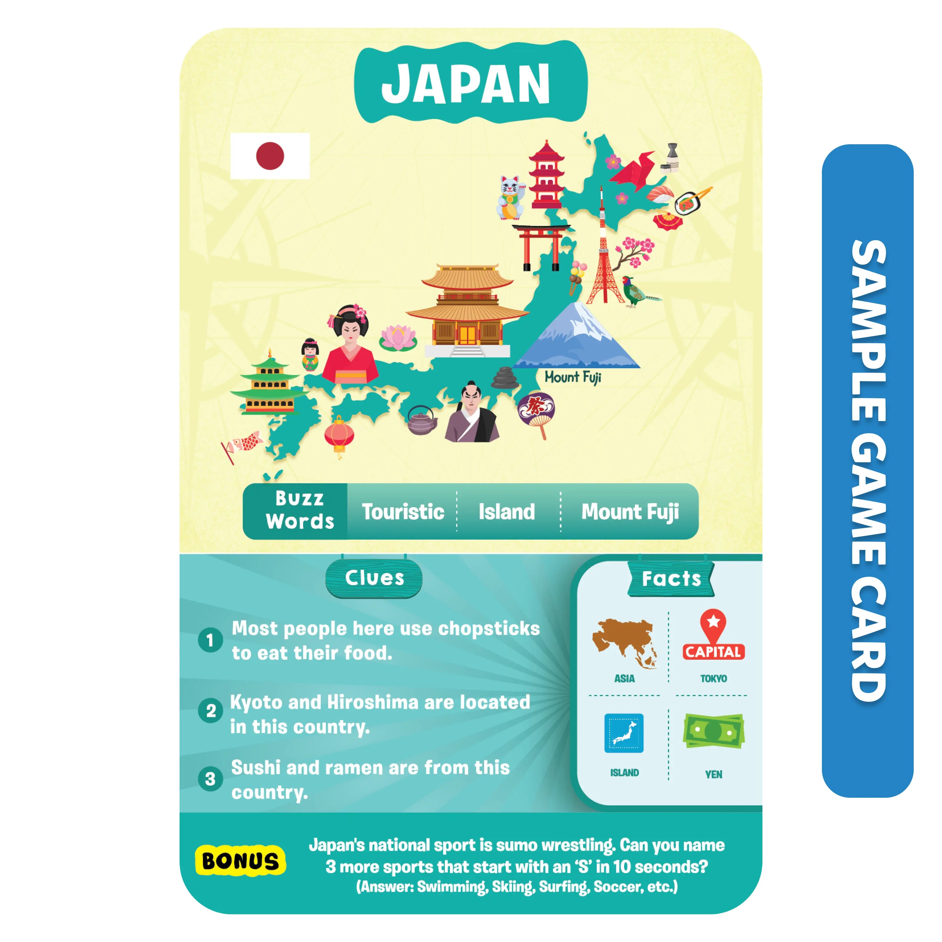 Japan-themed game card from the Countries Of The World collection