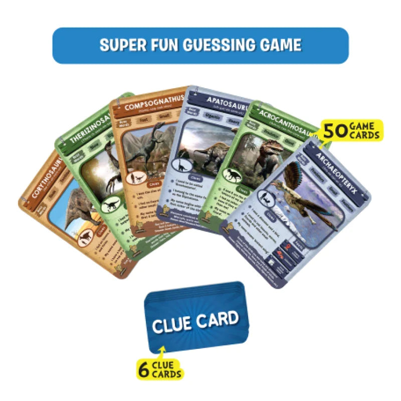 Dinosaur-themed guessing game from Deadly Dinosaurs featuring colorful dinosaur illustrations