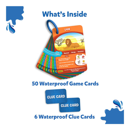 Guess in 10 Splash | Trivia waterproof card game (ages 6+)