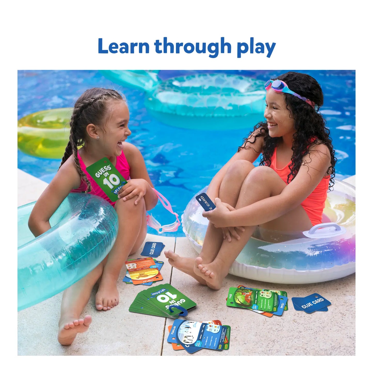 Guess in 10 Splash | Trivia waterproof card game (ages 6+)