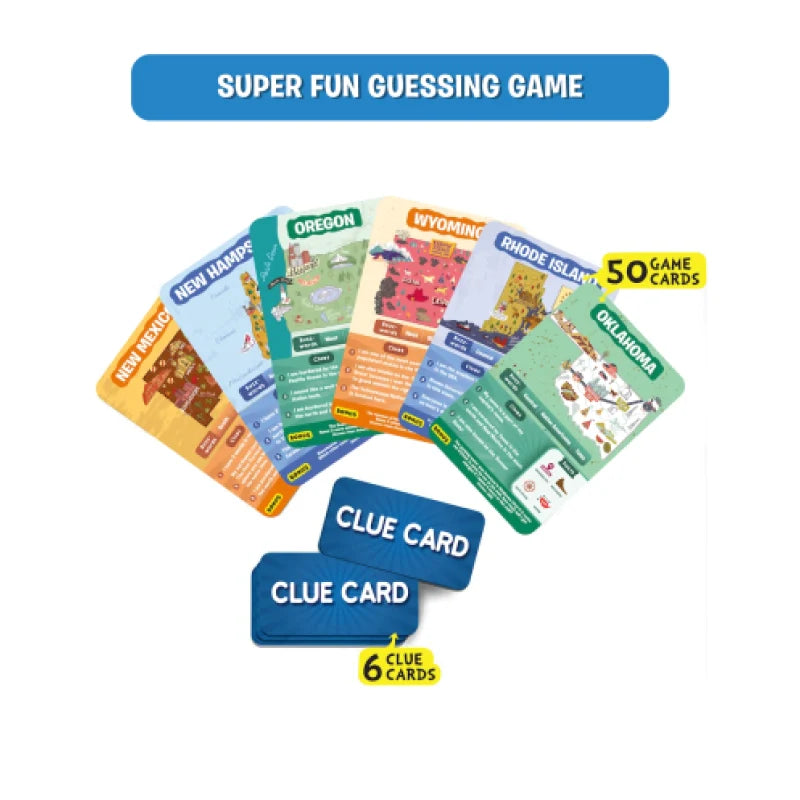 State-themed guessing game cards from the States Of America product line