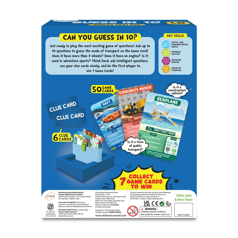 Guess in 10: Things That Go! | Trivia card game (ages 6+)