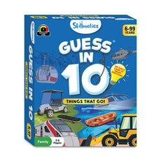 Guess in 10 board game featuring trivia cards about things that go for ages 6 plus