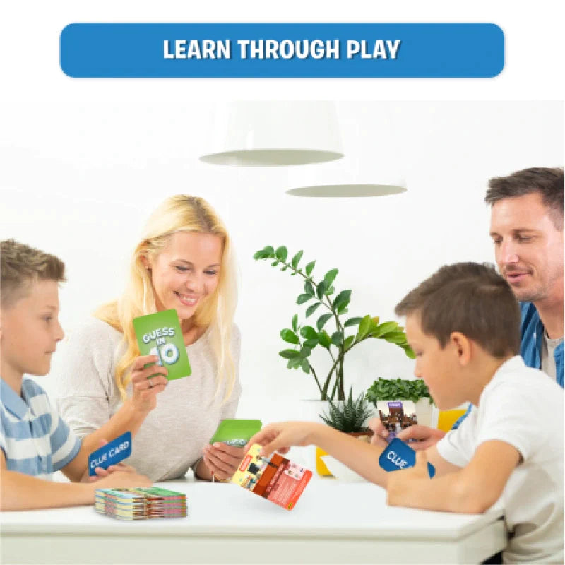 Family playing a card game in the World Of Sports product image