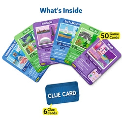 City-themed card game from Guess in 10: American Cities trivia set for ages 8+
