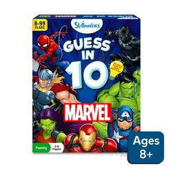 Marvel Guess in 10 trivia card game for ages 8+ featuring Marvel characters