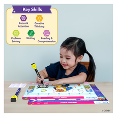 Educational activity mat featuring Disney Princess characters for ages 3 to 6