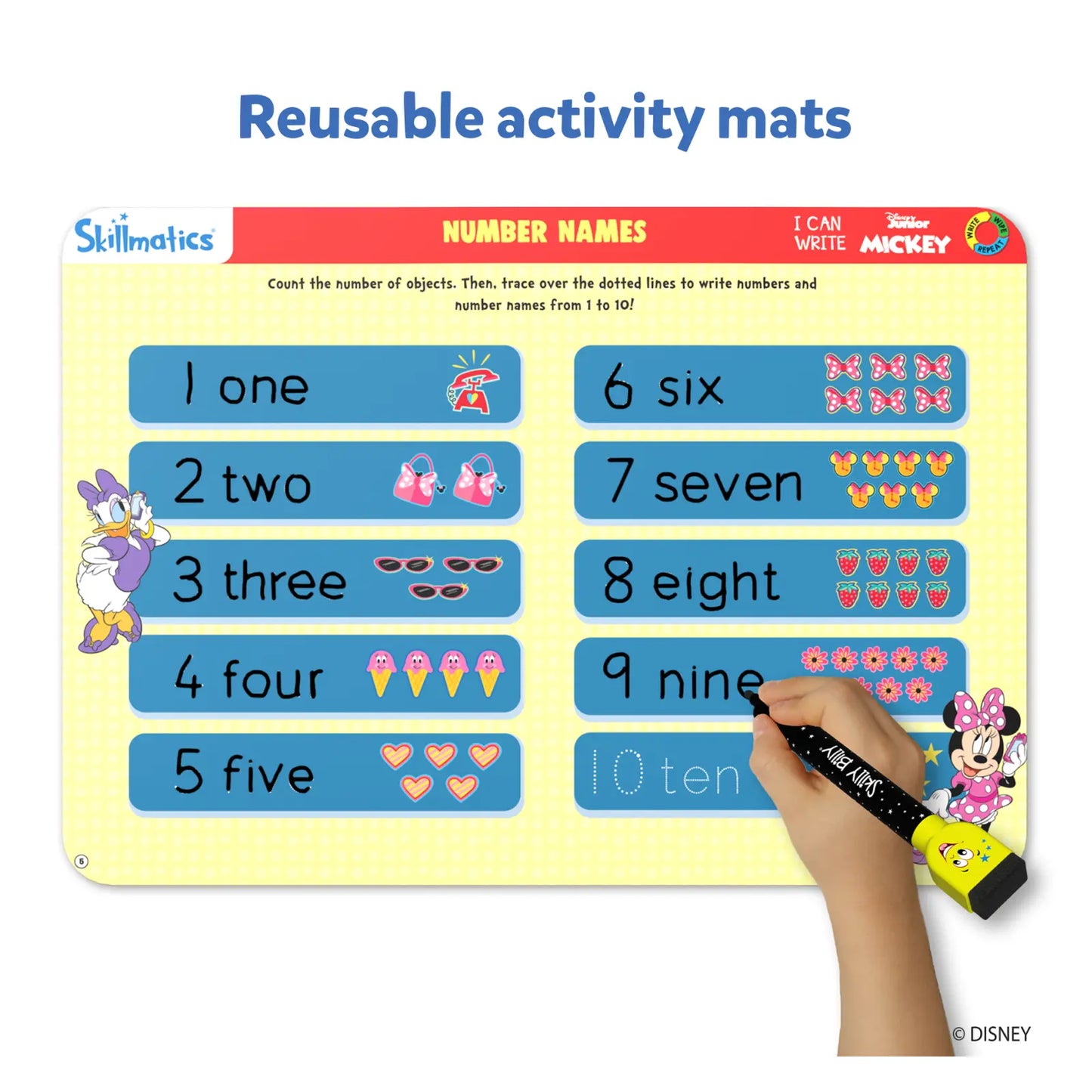 I Can Write: Disney Junior Mickey Mouse | Reusable Activity Mats (ages 3-6)