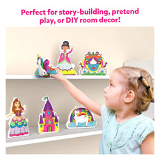 Princess-themed cardboard cutouts from Inflatable Art 3D Unicorns & Princesses for ages 4-7