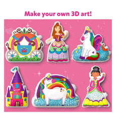 Colorful 3D art set for Inflatable Art 3D Unicorns & Princesses for ages 4-7