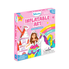 Inflatable art kit for children featuring 3D unicorns and princesses for ages 4 to 7