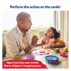 Educational game with action cards from Jump and Learn Flash Cards for Toddlers age 2-5