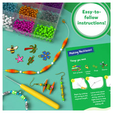 Necklace-making kit with colorful beads for Jungle Party DIY jewelry for ages 6-13