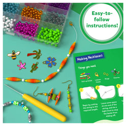 Necklace-making kit with colorful beads for Jungle Party DIY jewelry for ages 6-13