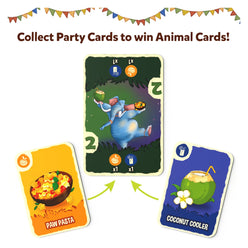 Animal-themed card game from Jungle Party for strategy and luck, ages 7 plus