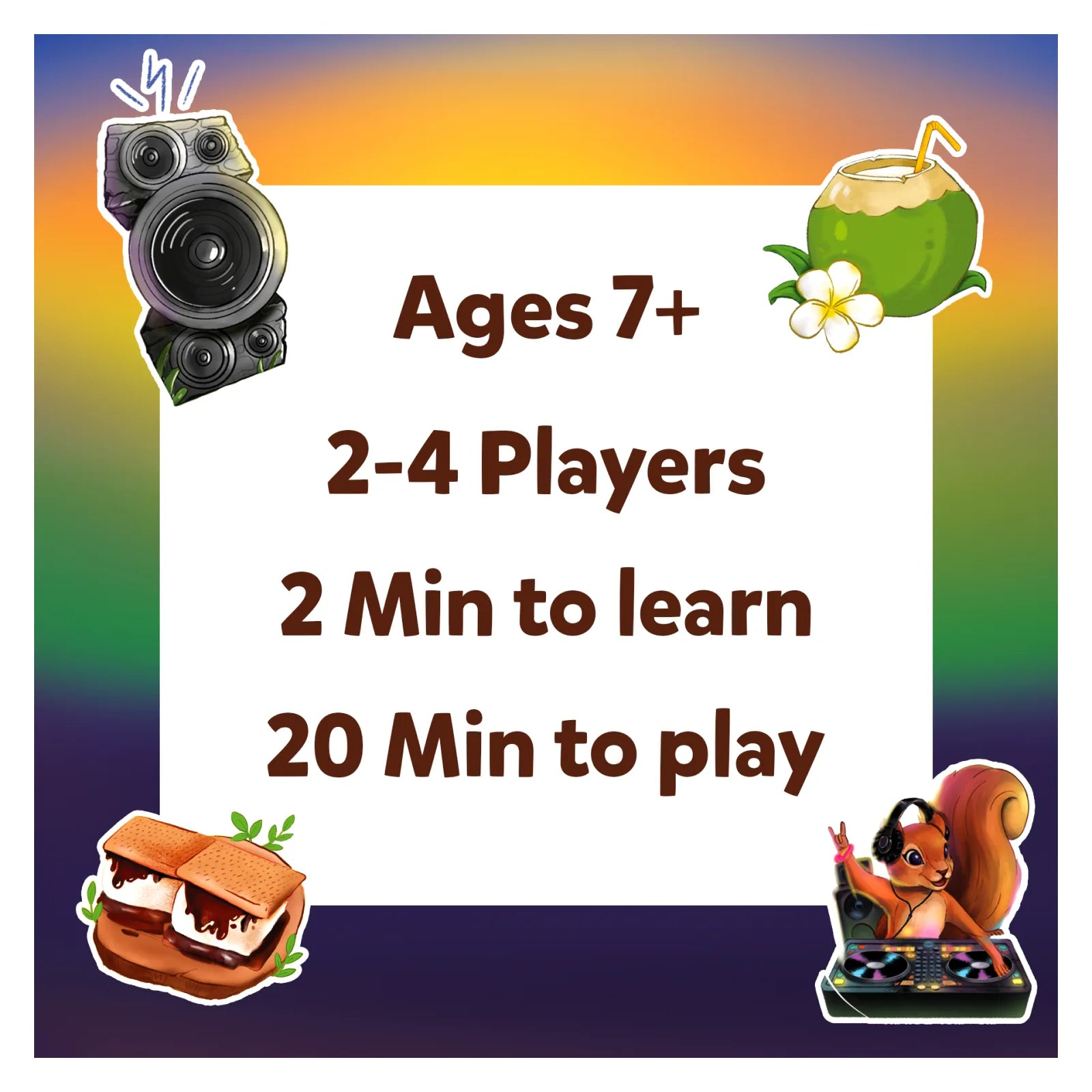 Game box cover for Jungle Party Card Game of Strategy and Luck for ages 7+