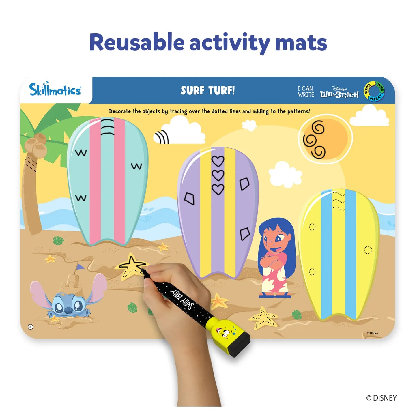 I Can Write Disney's Lilo & Stitch | Reusable Activity Mats (ages 3-6)