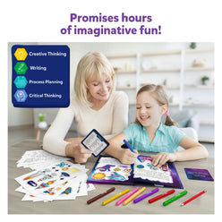 Imaginative writing activity set from My Storybook Art Kit Space Explorers for kids ages 5-10