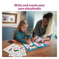 Children creating a storybook with the My Storybook Art Kit Unicorns & Princesses