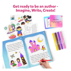 Children’s storybook writing kit with unicorns and princesses for ages 5-10