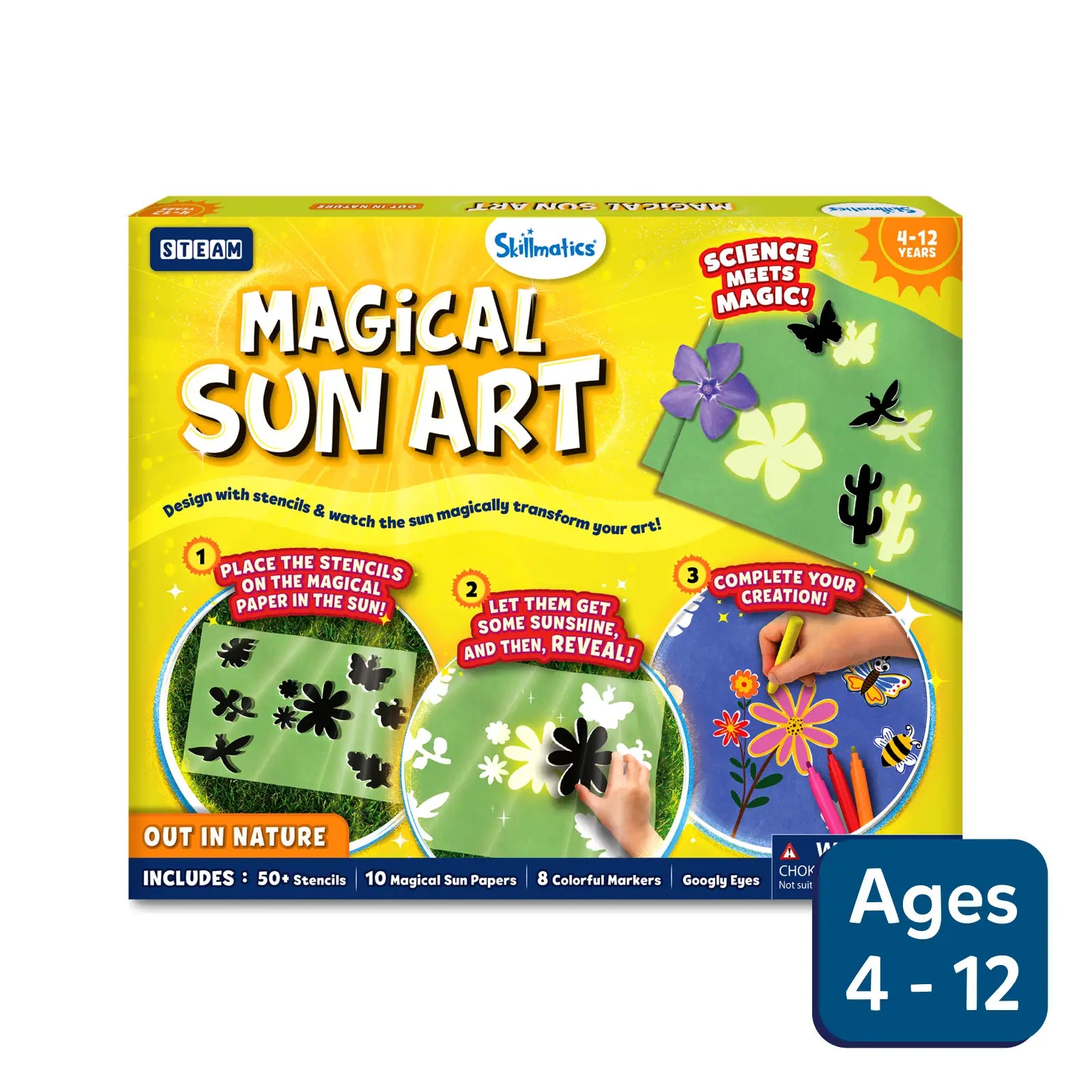 Magical Sun Art Kit showing sun-inspired paper art for children ages 4 to 12