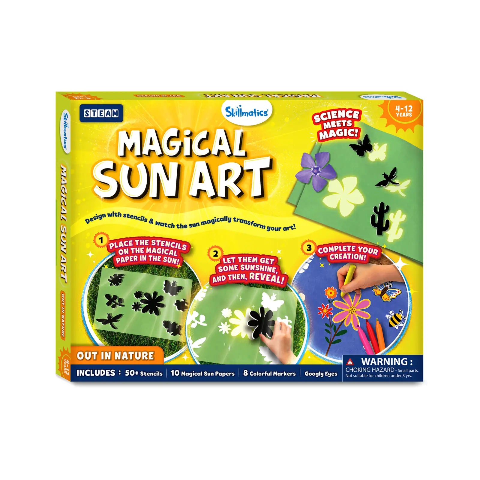 Magical Sun Art kit for children ages 4-12 featuring sun-shaped art paper and supplies
